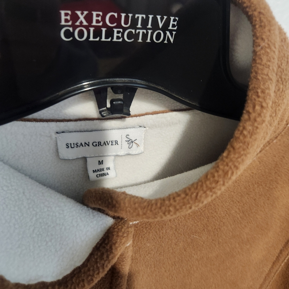 Susan Graver Reversible Fleece Lkng Coat Medium Knee Length - Picture 4 of 8